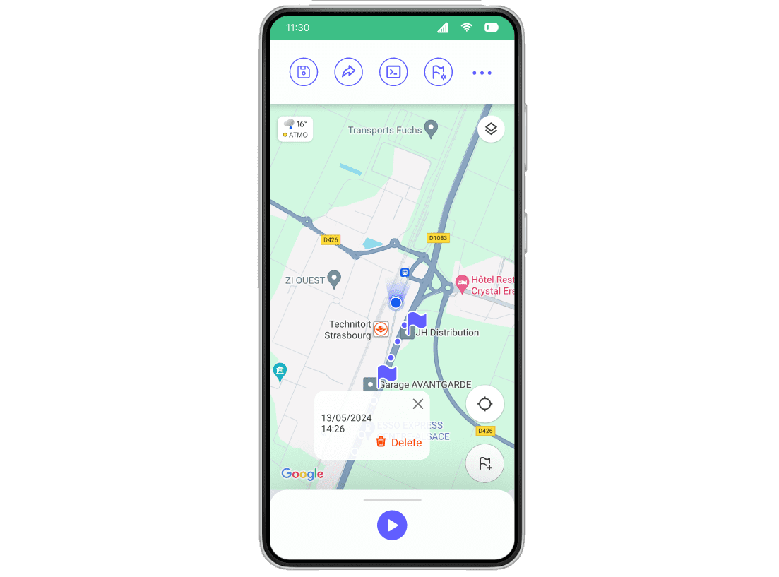 Application Android GNSS localisation